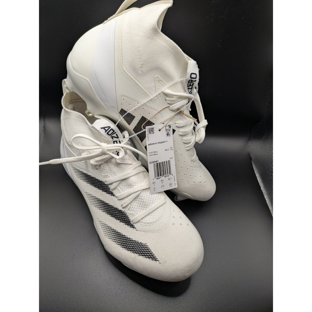 NEW adidas Football Cleats Size 9 White Adizero Impact+ IG9941 Men's shoes
